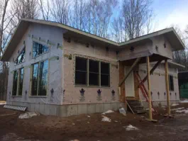 home in progress without siding