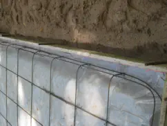 frame for poured concrete close up