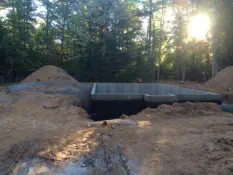 basement poured concrete walls view from side