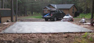 concrete flatwork for garage in Crystal Falls Michigan