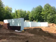 basement poured concrete walls view from top